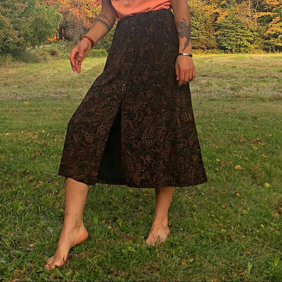 ❌SOLD❌ deadstock boho paisley midi skirt - Picture 4 of 7